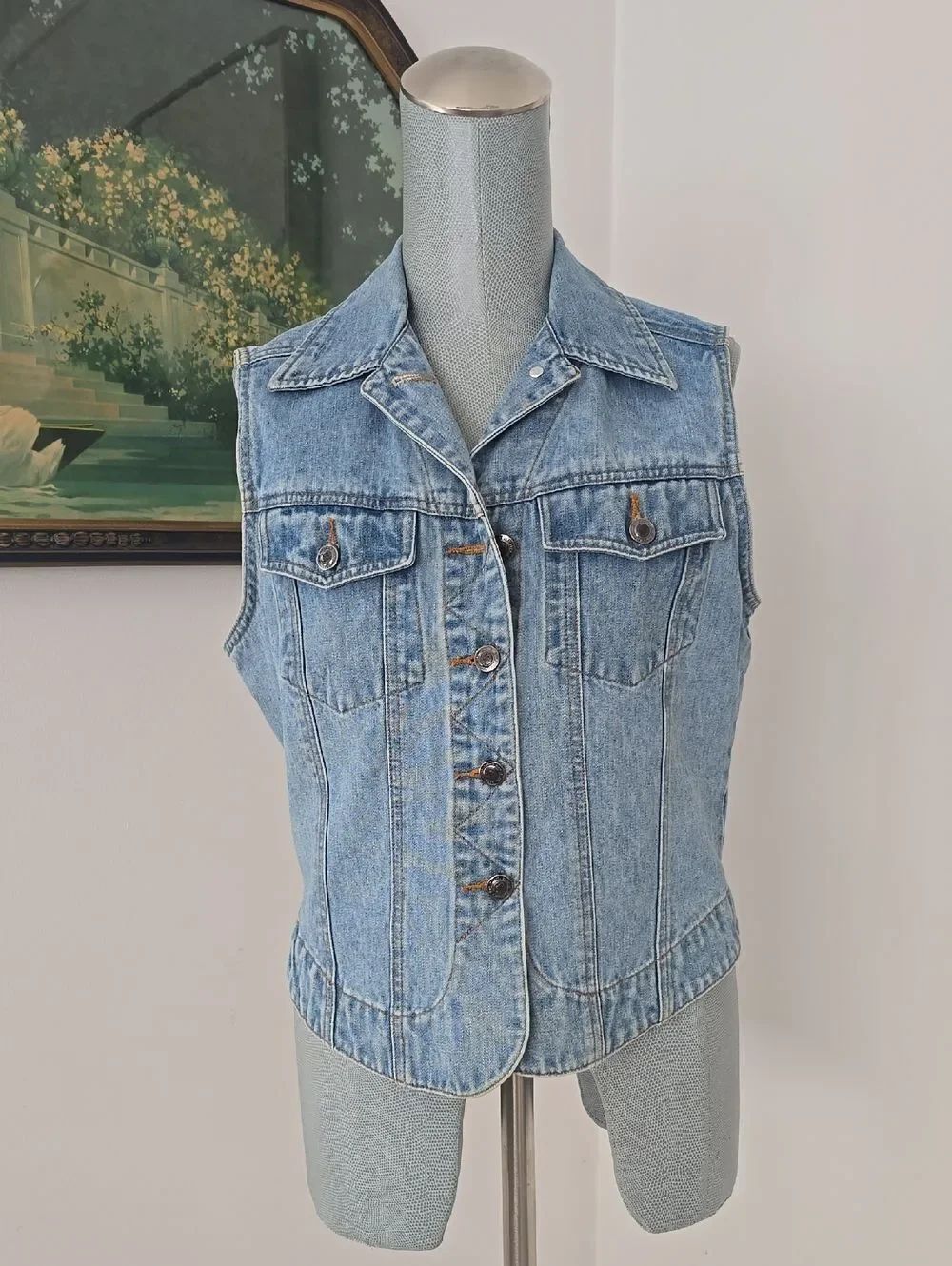 St. John's Bay | Light Wash Denim Vest